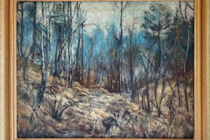 Birkenwald-Dickicht, wahrscheinlich Kopie, möglich übermaltes Bild · 50 x 39 cm · Öl auf Leinwand · 50/60er Jahre des 20. Jh. · Privatbesitz Gerd Grießbach, Dresden · verfügbar