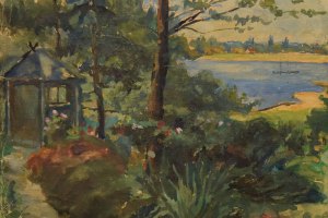Elblandschaft bei Krümmel/Geesthat · 1956 · 25 x 18 cm · Aquarell · unsigniert · Privatbesitz Gerd Grießbach, Dresden · verfügbar