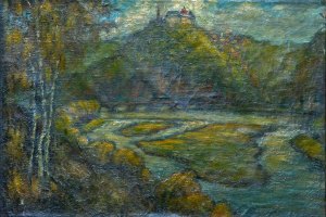 Muldenlandschaft bei Leisnig · 35 x 50 cm · Öl auf Leinwand · o.J. Privatbesitz Dr. Yvonne Kröckel