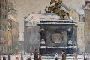 Neustädter Markt · signiert · 42 x 44 cm · Öl auf Leinen · 1942 · Durch Schenkung 2014 im Besitz der Städtischen Galerie Dresden
